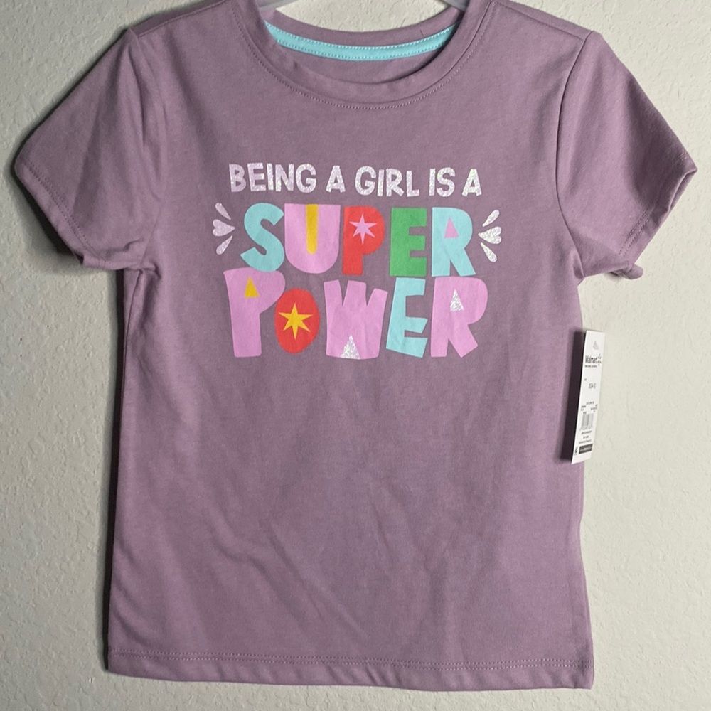 NWT girl’s purple graphic tee t-shirt size XS (4/5)
